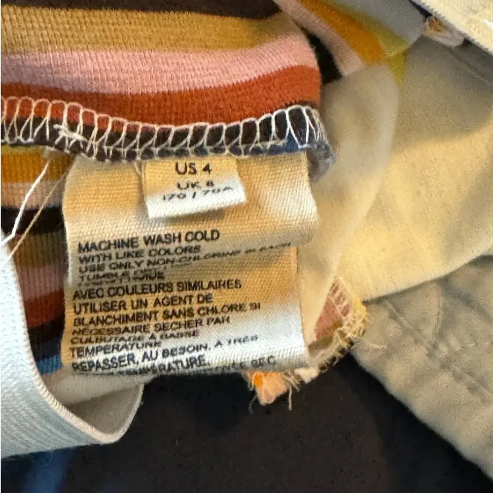 FREE PEOPLE Pants, Size 4, Striped, colorful, wide leg, high waist